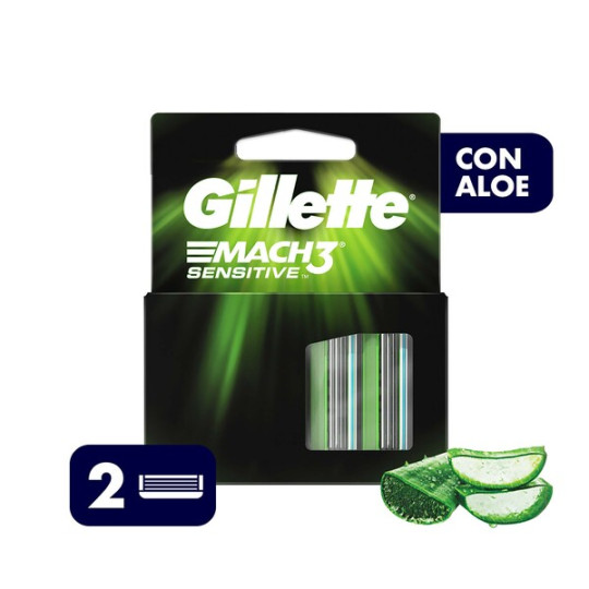 GILLETTE MACH3 SENSITIVE REPUESTO 2 UNIDADES