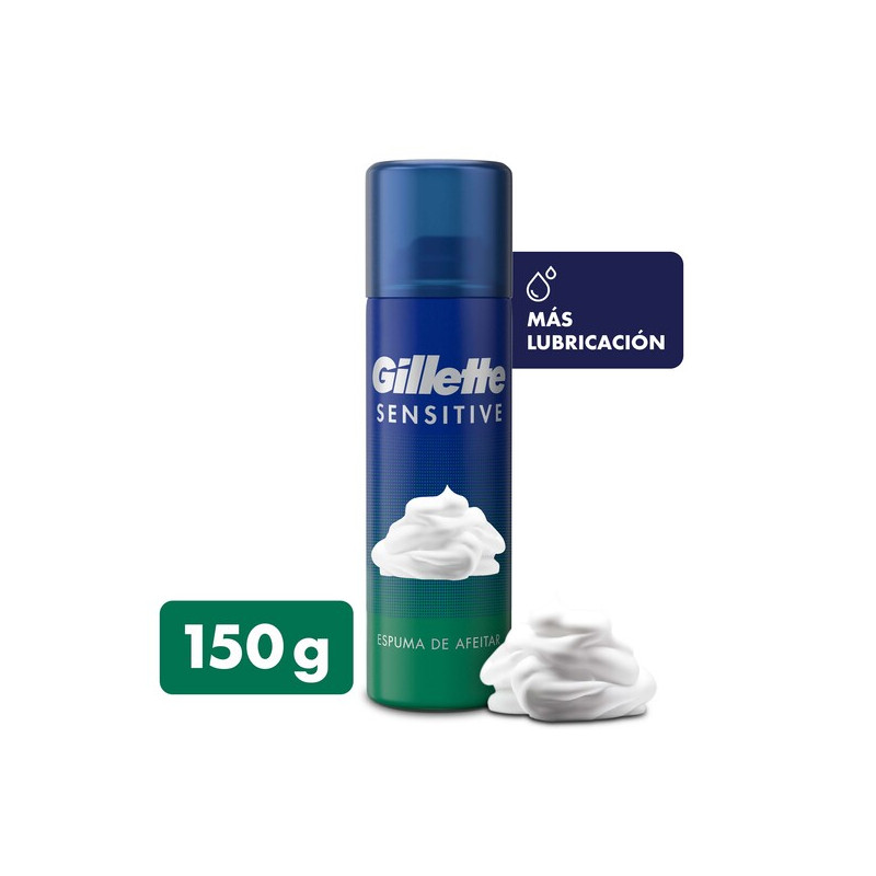 GILLETTE SENSITIVE ESPUMA DE AFEITAR BARBEAR PIEL SENSIBLE 155 ML