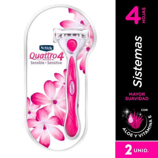 MAQUINA DE AFEITAR SCHICK QUATTRO FOR WOMEN SENSIBLE