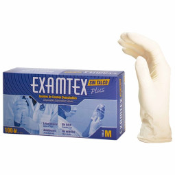 GUANTE EXAMEN EXAMTEX PLUS TALLA M SIN TALCO 100 UNIDADES PROTEX