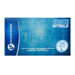 GUANTE NITRILO L 100 UNIDADES INVERFARMA