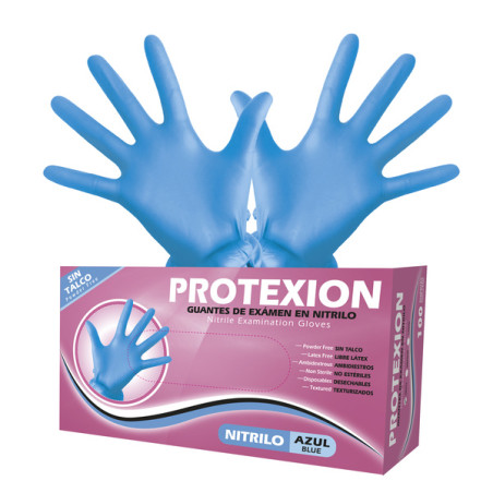 GUANTE NITRILO TALLA S 100 UNIDADES AZUL PROTEX