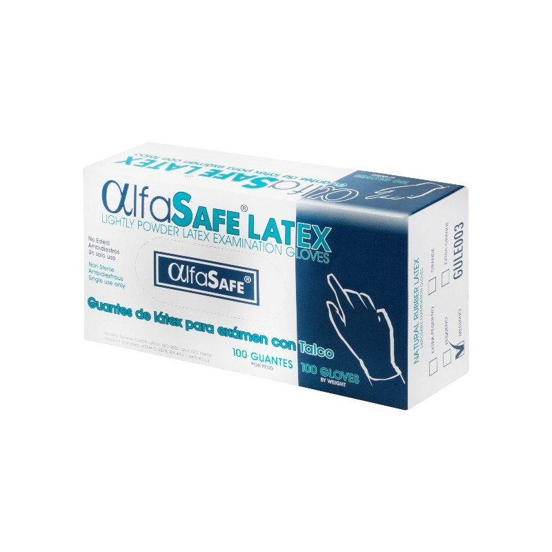 GUANTE CIRUGIA M LATEX 100 UNIDADES ALFASAFE
