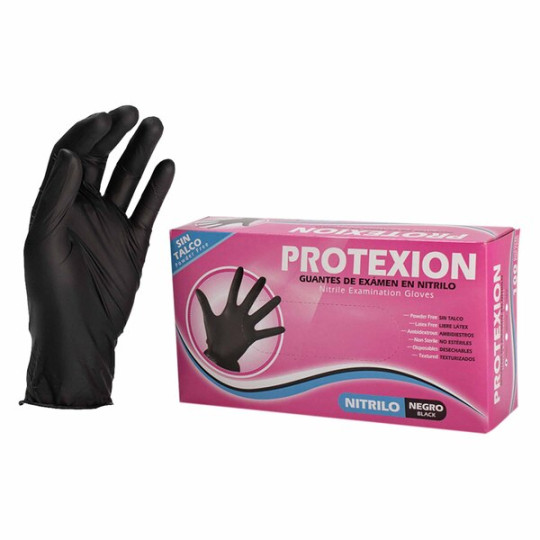 GUANTE EXAMEN NITRILO NEGRO TALLA S 100 UNIDADES PROTEX