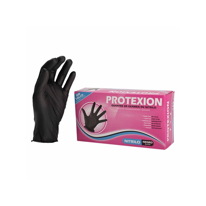 GUANTE NITRILO NEGRO TALLA M 100 UNIDADES PROTEX