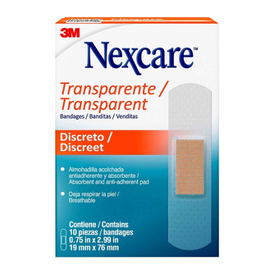 CURAS NEXCARE TRANSPARENTES 10 UNIDADES