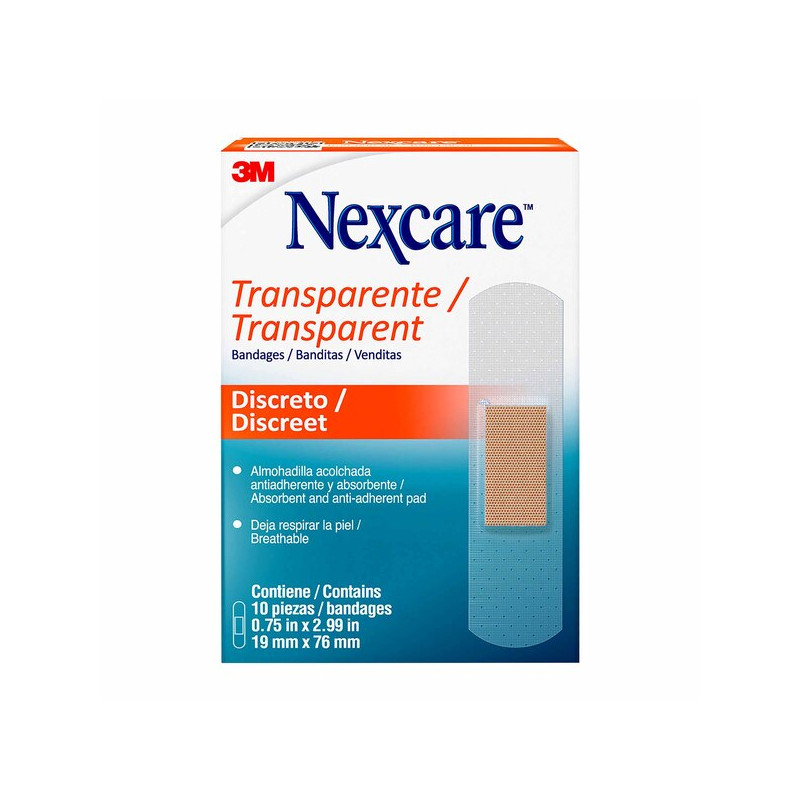 CURAS NEXCARE TRANSPARENTES 10 UNIDADES