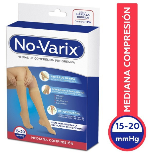 NOVARIX MEDIAS DE COMPRESION 15-20MMHG MUJER TALLA M COLOR BEIGE