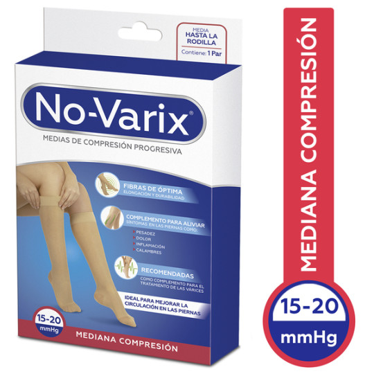 NOVARIX MEDIAS DE COMPRESION 15-20MMHG MUJER TALLA M COLOR BEIGE