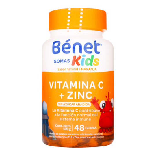 BENET GOMAS KIDS VITAMINA C + ZINC 48 GOMAS 120 G