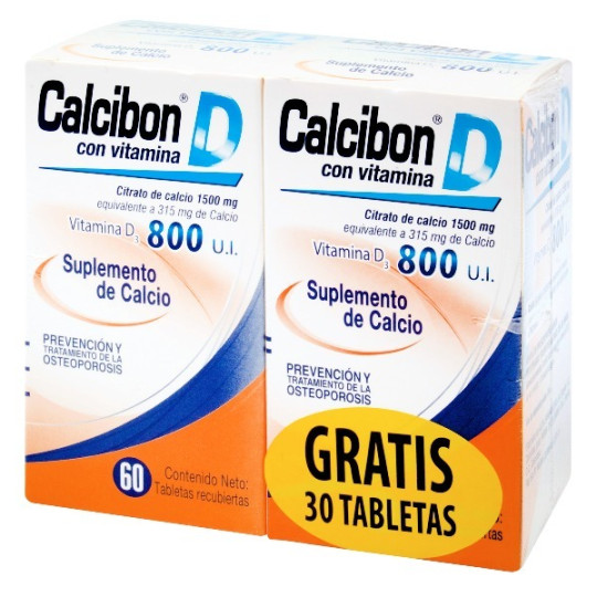 CALCIBON D 1500MG/800UI 60 + 30 TABLETAS RECUBIERTAS