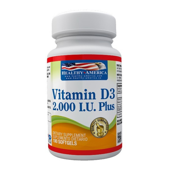 VITAMINA D3 2000IU 100 CAPSULAS HEALTHY AMERICA