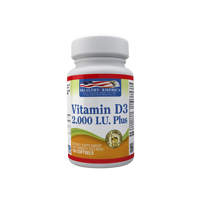 VITAMINA D3 2000IU 100 CAPSULAS HEALTHY AMERICA