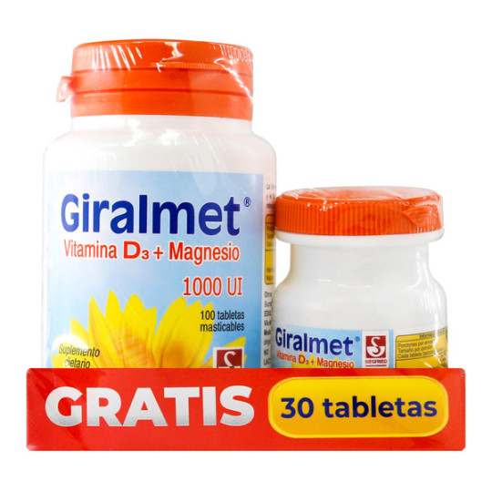 GIRALMET 1000U.I. 100 TABLETAS MASTICABLES+30 TABLETAS