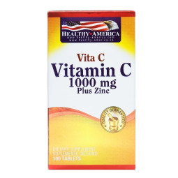 VITAMINA C PLUS ZINC 1000 MG 100 TABLETAS HEALTHY AMERICA