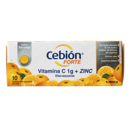 CEBION FORTE 1 G + ZINC NARANJA 10 TABLETAS EFERVERCENTES
