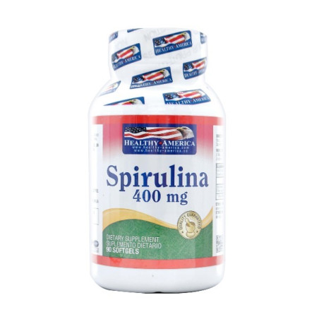 SPIRULINA 400 MG 90 CAPSULAS BLANDAS HEALTHY AMERICA
