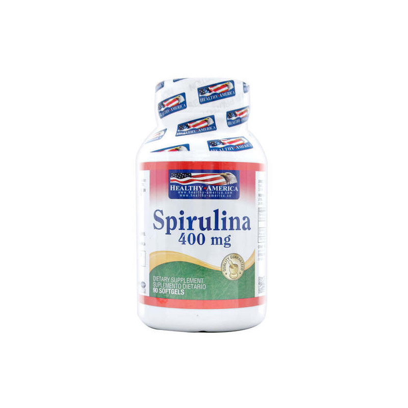 SPIRULINA 400 MG 90 CAPSULAS BLANDAS HEALTHY AMERICA