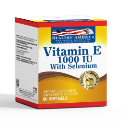 VITAMINA E 1000 IU SELENIO 60 CAPSULAS BLANDAS HEALTHY AMERICA