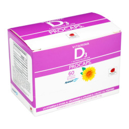 VITAMINA D3 + EXTRACTO DE UVA 60 CAPSULAS BLANDAS PROCAPS