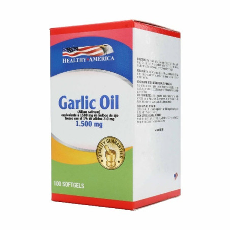 GARLIC OIL 1.500 MG 100 CAPSULAS BLANDAS HEALTHY AMERICA