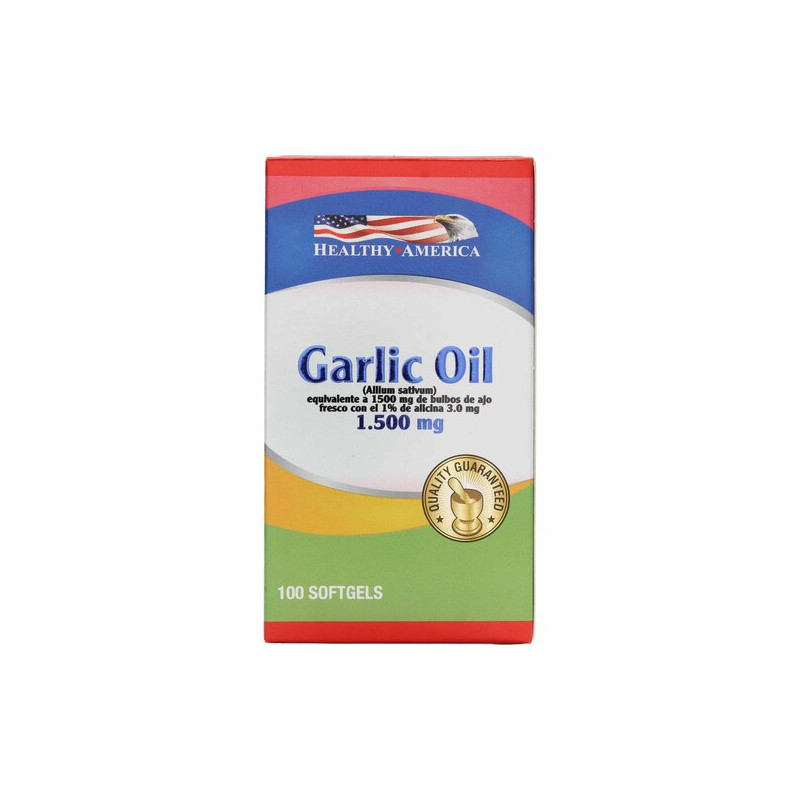 GARLIC OIL 1.500 MG 100 CAPSULAS BLANDAS HEALTHY AMERICA