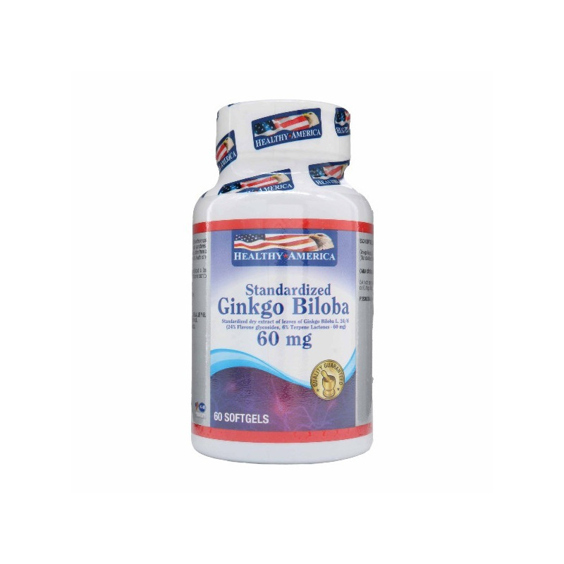 GINKGO BILOBA 60 MG 60 CAPSULAS BLANDAS HEALTHY AMERICA