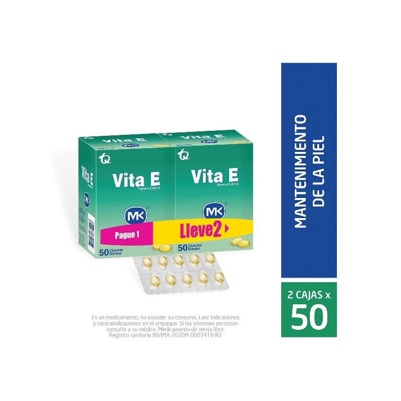 VITA E VITAMINA E 400UI 50 CAPSULAS 2 UNIDADES MK