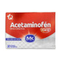 ACETAMINOFEN FORTE 500/65MG 20 TABLETAS RECUBIERTAS MK