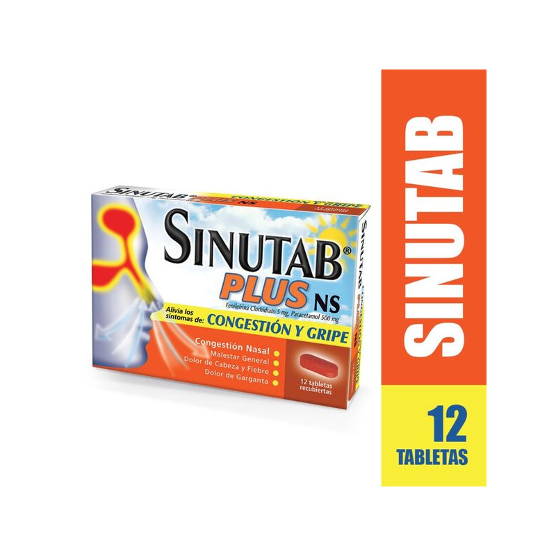 SINUTAB PLUS NS 12 TABLETAS