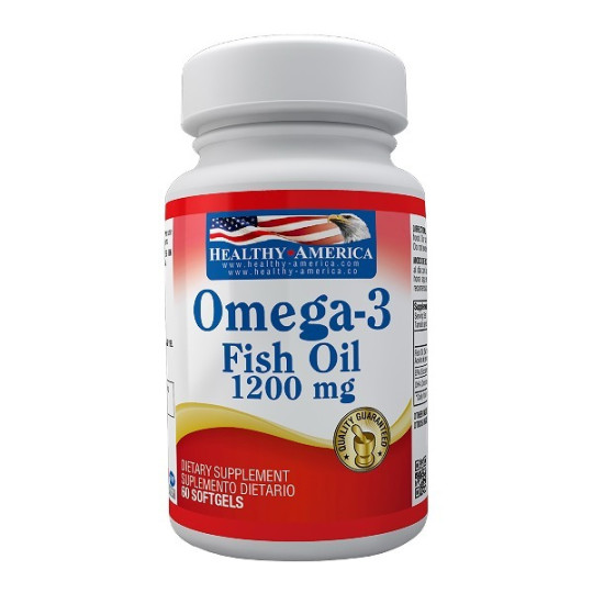 OMEGA 3 FISH OIL 1200MG 60 CAPSULAS BLANDAS HEALTHY AMERICA