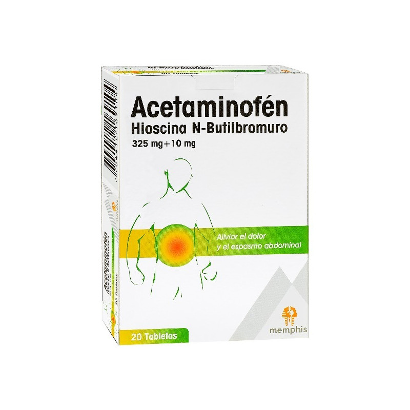 ACETAMINOFEN HIOSCINA 325/5 MG 20 TABLETAS MEMPHIS