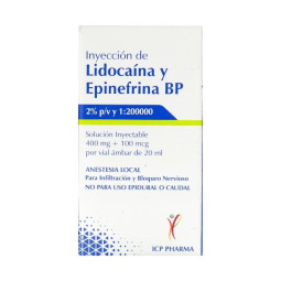 LIDOCAINA 2% EPINEFRINA 1200UI 20 ML