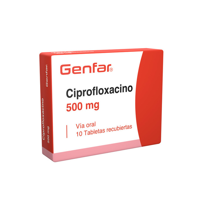CIPROFLOXACINA 500 MG 10 TABLETAS RECUBIERTAS GENFAR