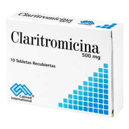 CLARITROMICINA 500 MG 10 TABLETAS COLMED