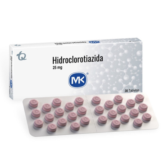 HIDROCLOROTIAZIDA 25 MG 30 TABLETAS MK