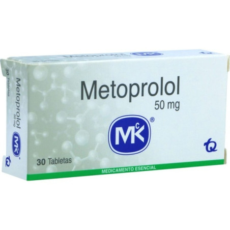 METOPROLOL SUCCINATO 50 MG 30 TABLETAS DE LIBERACION PROLONGADA MK