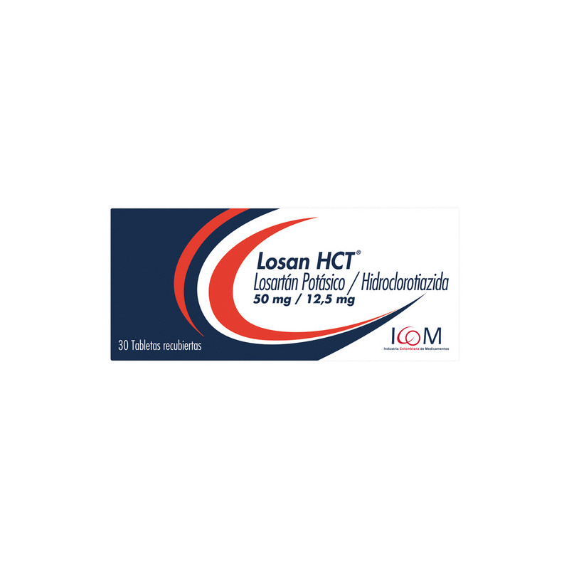 LOSAN HCT 50 MG/12.5 MG 30 TABLETAS RECUBIERTAS ICOM
