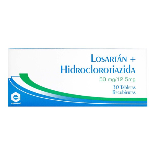 LOSARTAN POTASICO HIDROCLOROTIAZIDA 50/12.5MG 30 TABLETAS EXPOFARMA
