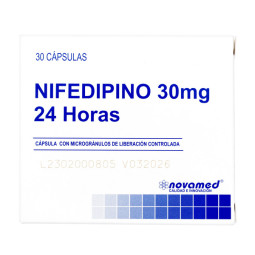 NIFEDIPINO 30 MG 24 HORAS 30 CAPSULAS NOVAMED