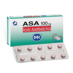 ACIDO ACETILSALICILICO 100 MG 20 TABLETAS MK