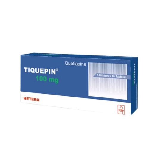 TIQUEPIN 100 MG 30 TABLETAS RECUBIERTAS HETERO