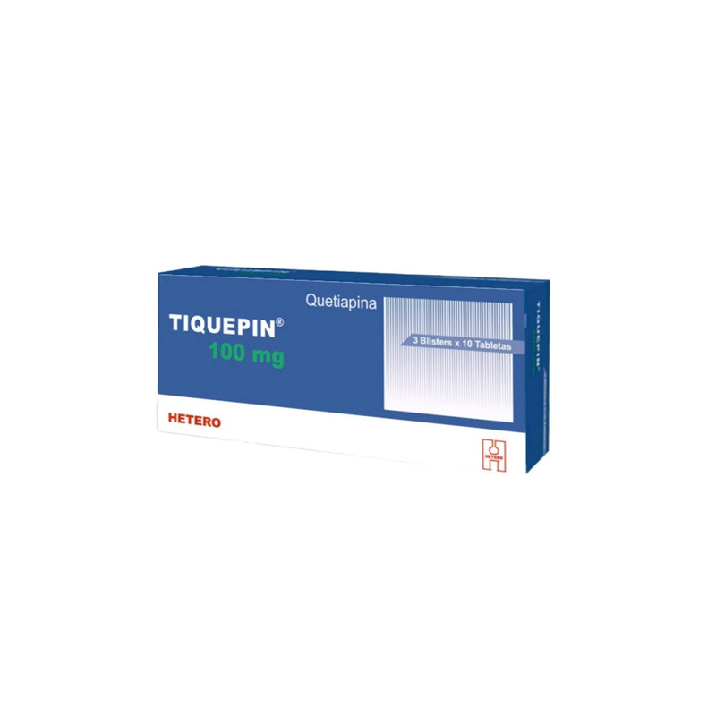 TIQUEPIN 100 MG 30 TABLETAS RECUBIERTAS HETERO