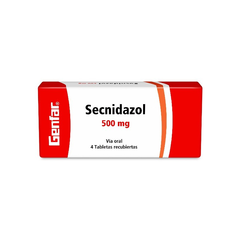 SECNIDAZOL 500 MG 4 TABLETAS RECUBIERTAS GENFAR