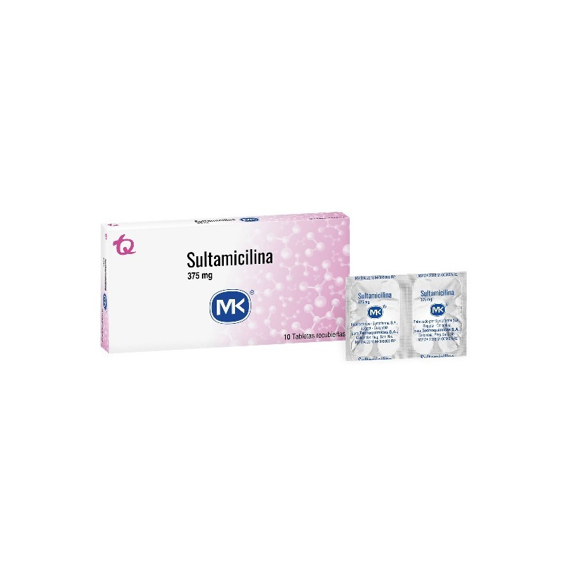 SULTAMICILINA 375 MG 10 TABLETAS RECUBIERTAS MK