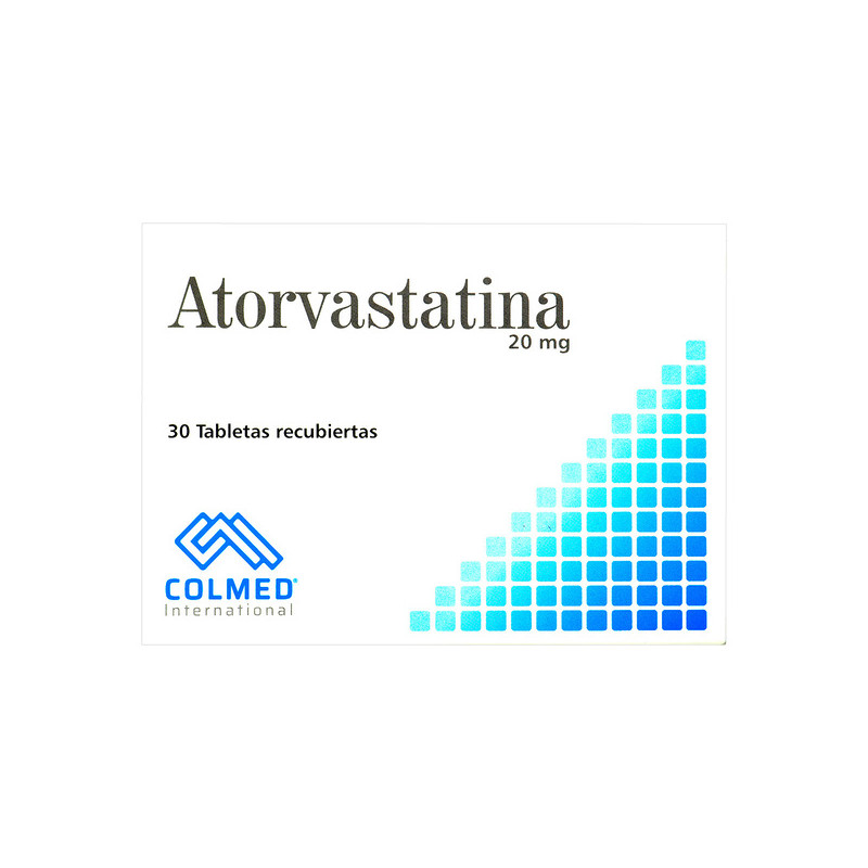ATORVASTATINA 20 MG 30 TABLETAS RECUBIERTAS COLMED