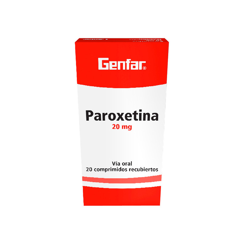 PAROXETINA 20 MG 20 COMPRIMIDOS RECUBIERTOS GENFAR