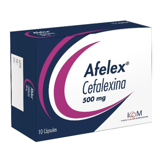 AFELEX 500 MG 10 CAPSULAS
