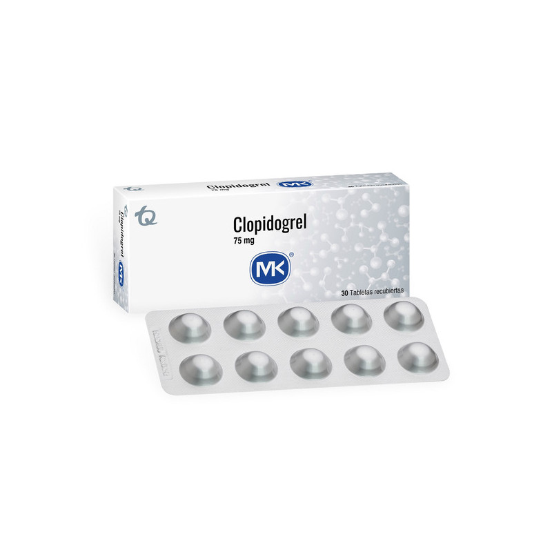 CLOPIDOGREL 75 MG 30 TABLETAS RECUBIERTAS MK