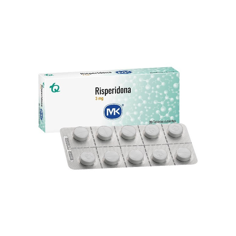 RISPERIDONA 3 MG 20 TABLETAS RECUBIERTAS MK
